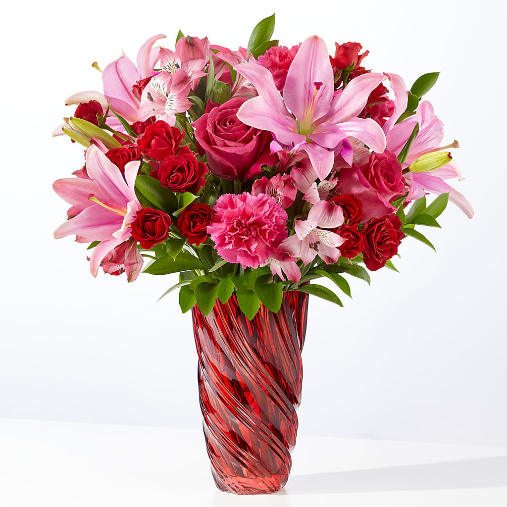 In Love Bouquet with Luxe Swirl Vase – MOREE'S FLORIST & MORE, Columbia MS