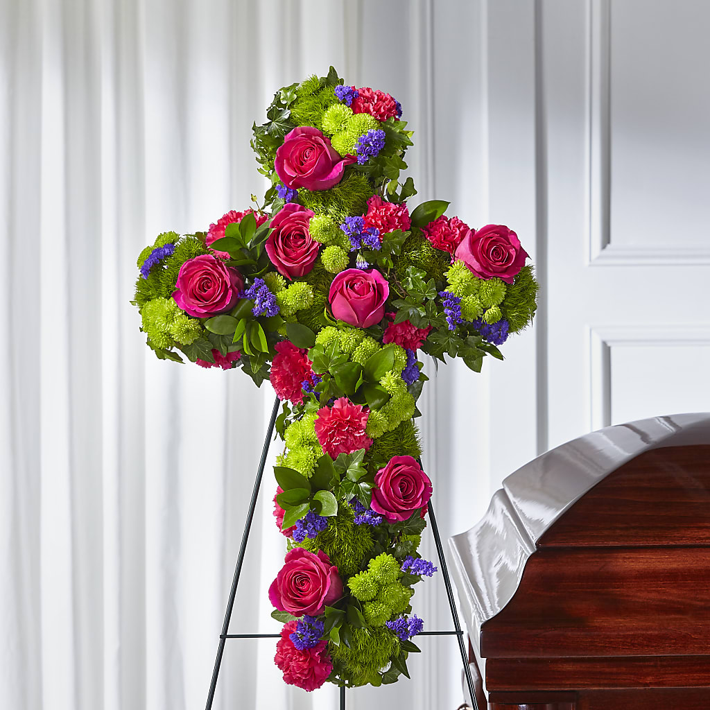 Tribute Rose Floral Cross – MOREE'S FLORIST & MORE, Columbia MS