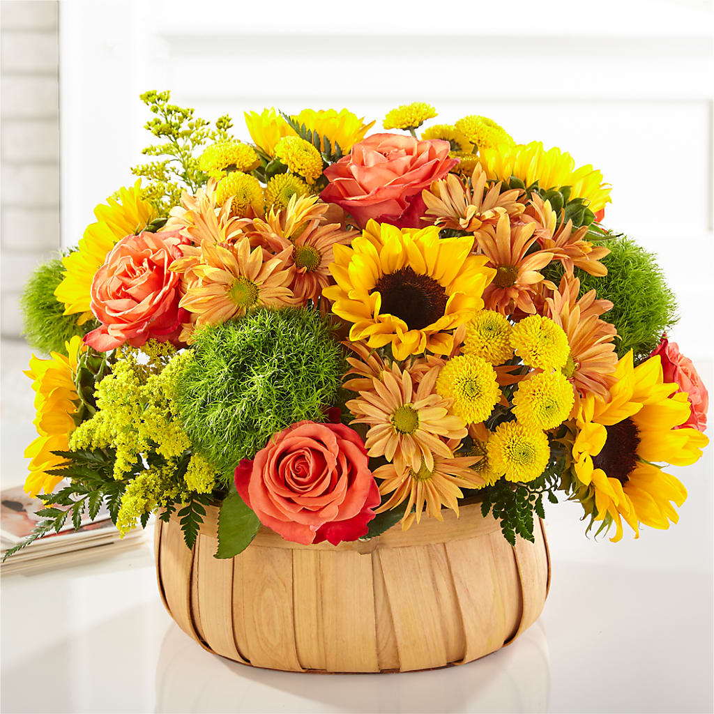 Harvest Sunflower Basket – MOREE'S FLORIST & MORE, Columbia MS