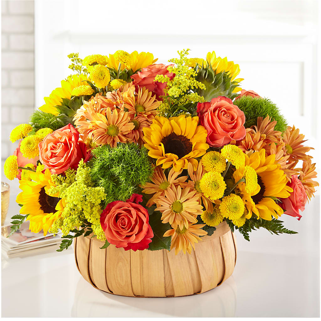 Harvest Sunflower Basket – MOREE'S FLORIST & MORE, Columbia MS