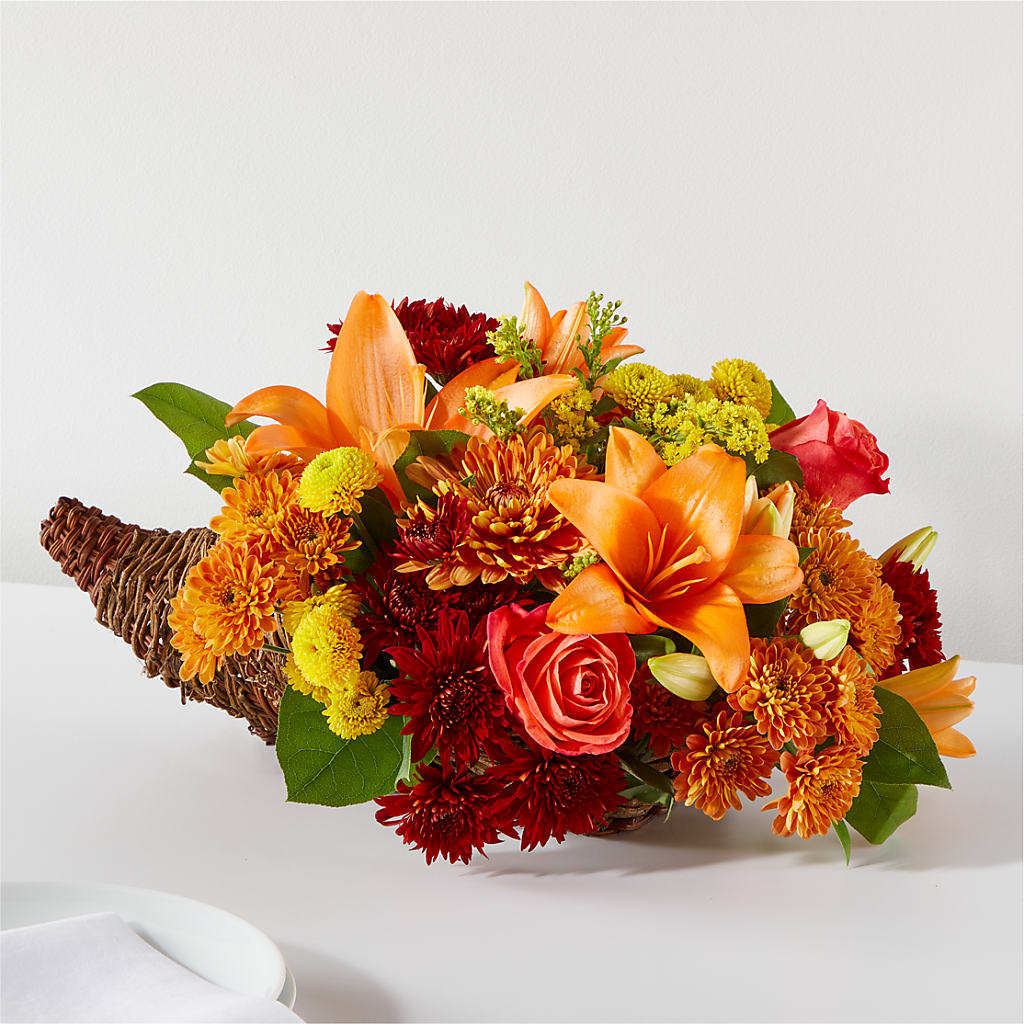Bouquet of Blessings Cornucopia – MOREE'S FLORIST & MORE, Columbia MS