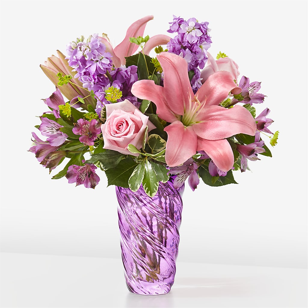 Precious Petals Bouquet with Luxe Swirl Vase – MOREE'S FLORIST & MORE, Columbia MS