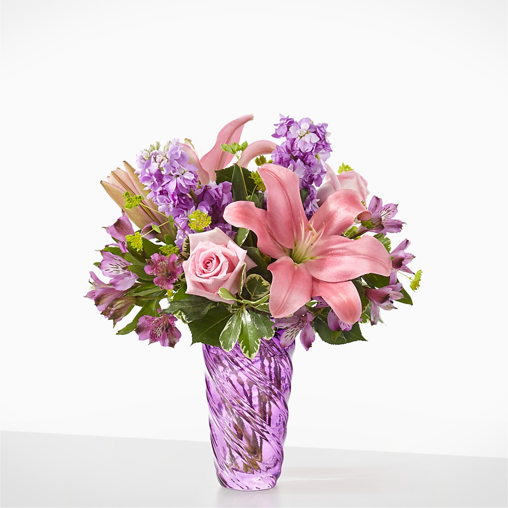 Precious Petals Bouquet with Luxe Swirl Vase – MOREE'S FLORIST & MORE, Columbia MS