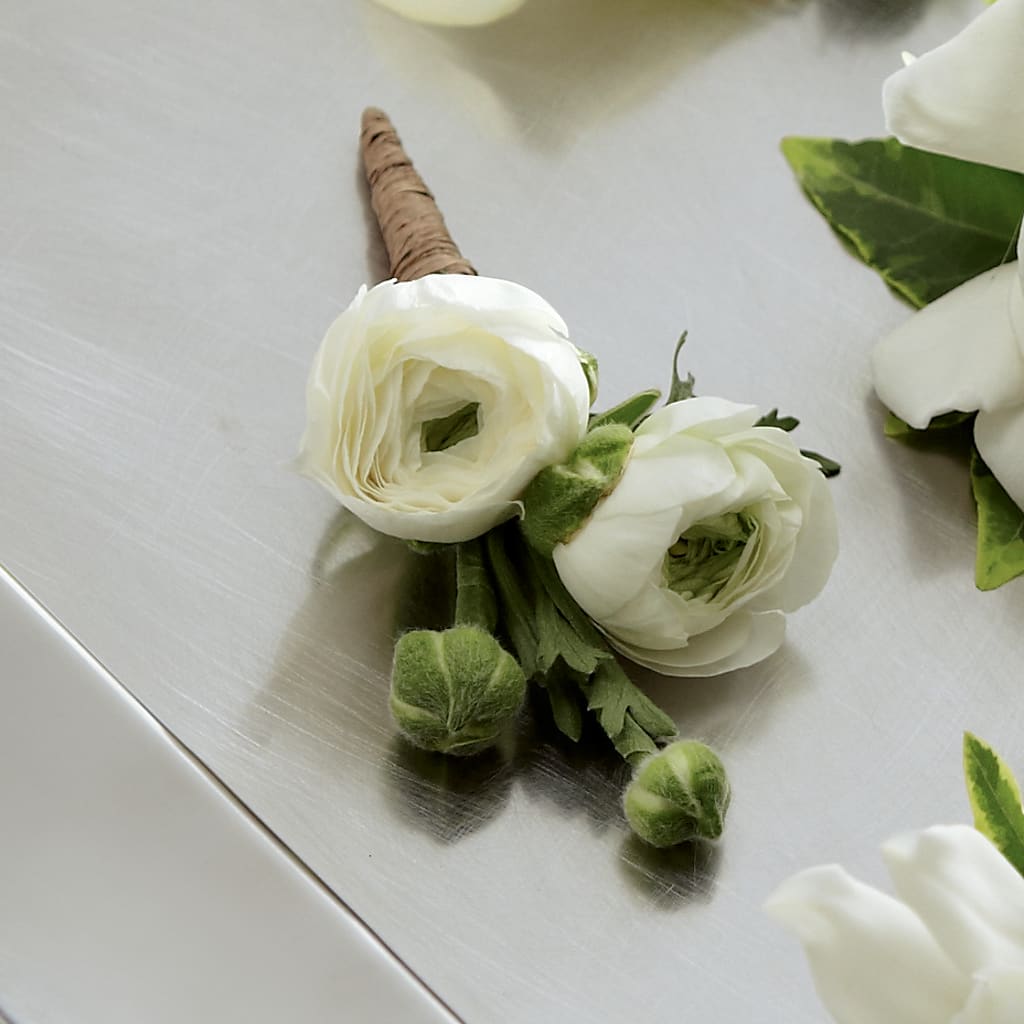 White Ranunculus Boutonniere – MOREE'S FLORIST & MORE, Columbia MS