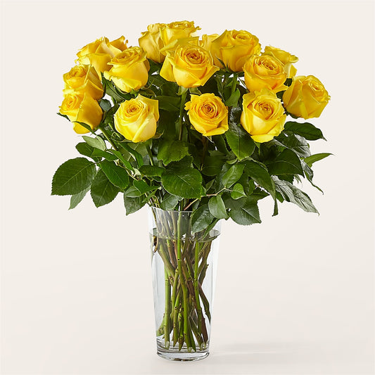 Long Stem Yellow Rose Bouquet – MOREE'S FLORIST & MORE, Columbia MS