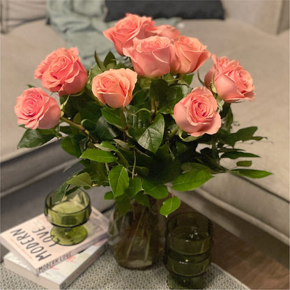 Long Stem Pink Rose Bouquet – MOREE'S FLORIST & MORE, Columbia MS