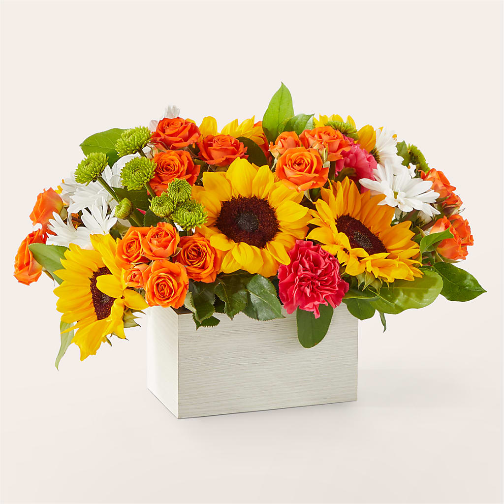 Sun-drenched Blooms Box Bouquet – MOREE'S FLORIST & MORE, Columbia MS