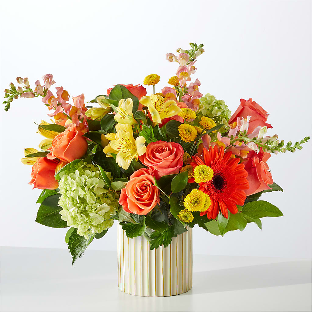 Autumn Sunshine Bouquet with Ivory Vase – MOREE'S FLORIST & MORE, Columbia MS