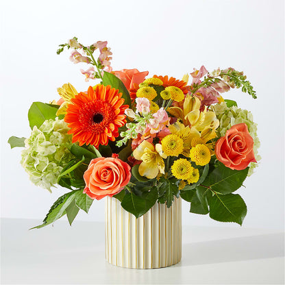 Autumn Sunshine Bouquet with Ivory Vase – MOREE'S FLORIST & MORE, Columbia MS