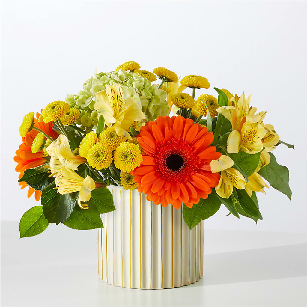 Autumn Sunshine Bouquet with Ivory Vase – MOREE'S FLORIST & MORE, Columbia MS