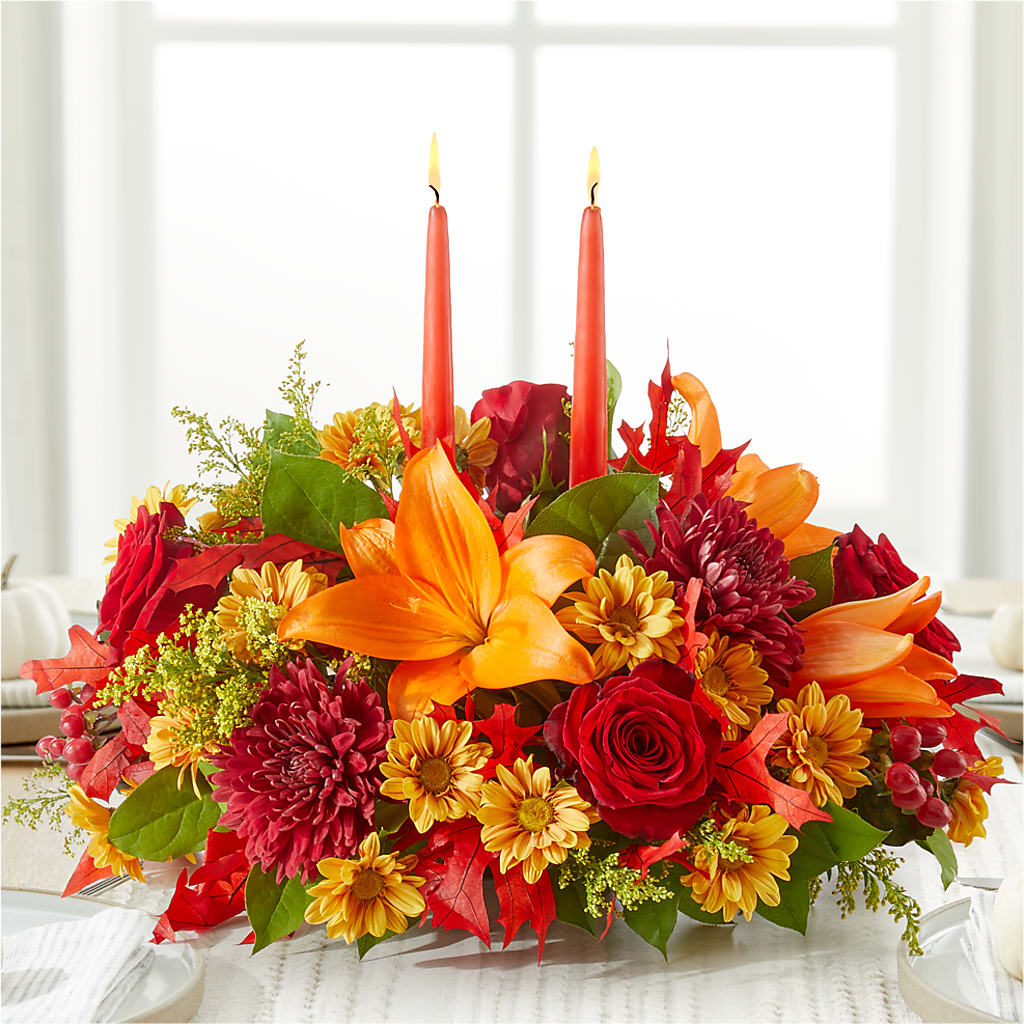 Autumn's Embrace Centerpiece – MOREE'S FLORIST & MORE, Columbia MS