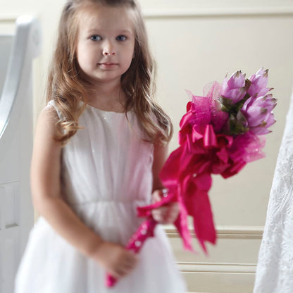 Sparkle Pink Flower Girl Bouquet – MOREE'S FLORIST & MORE, Columbia MS