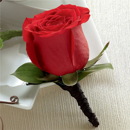 Red Rose Boutonniere – MOREE'S FLORIST & MORE, Columbia MS
